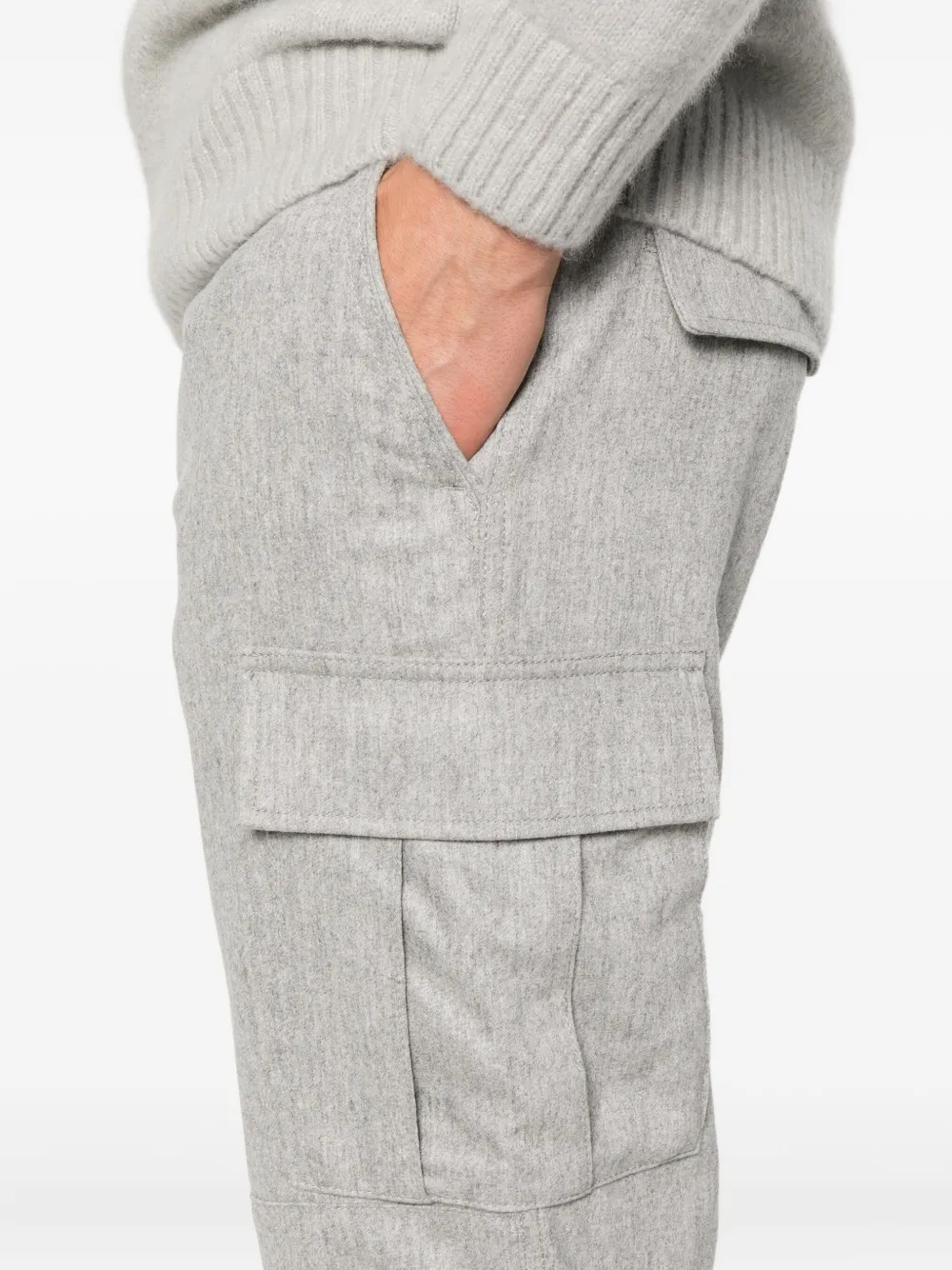 Eleventy Broek met cargo zak Grijs