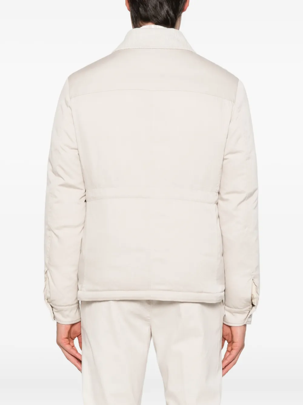Eleventy Jack met ribfluwelen kraag Beige