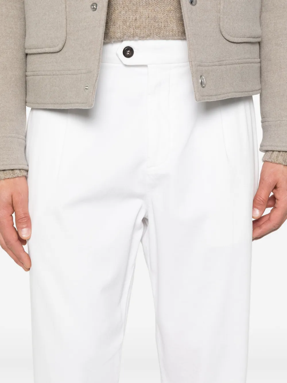 Eleventy Broek met geplooid detail Wit