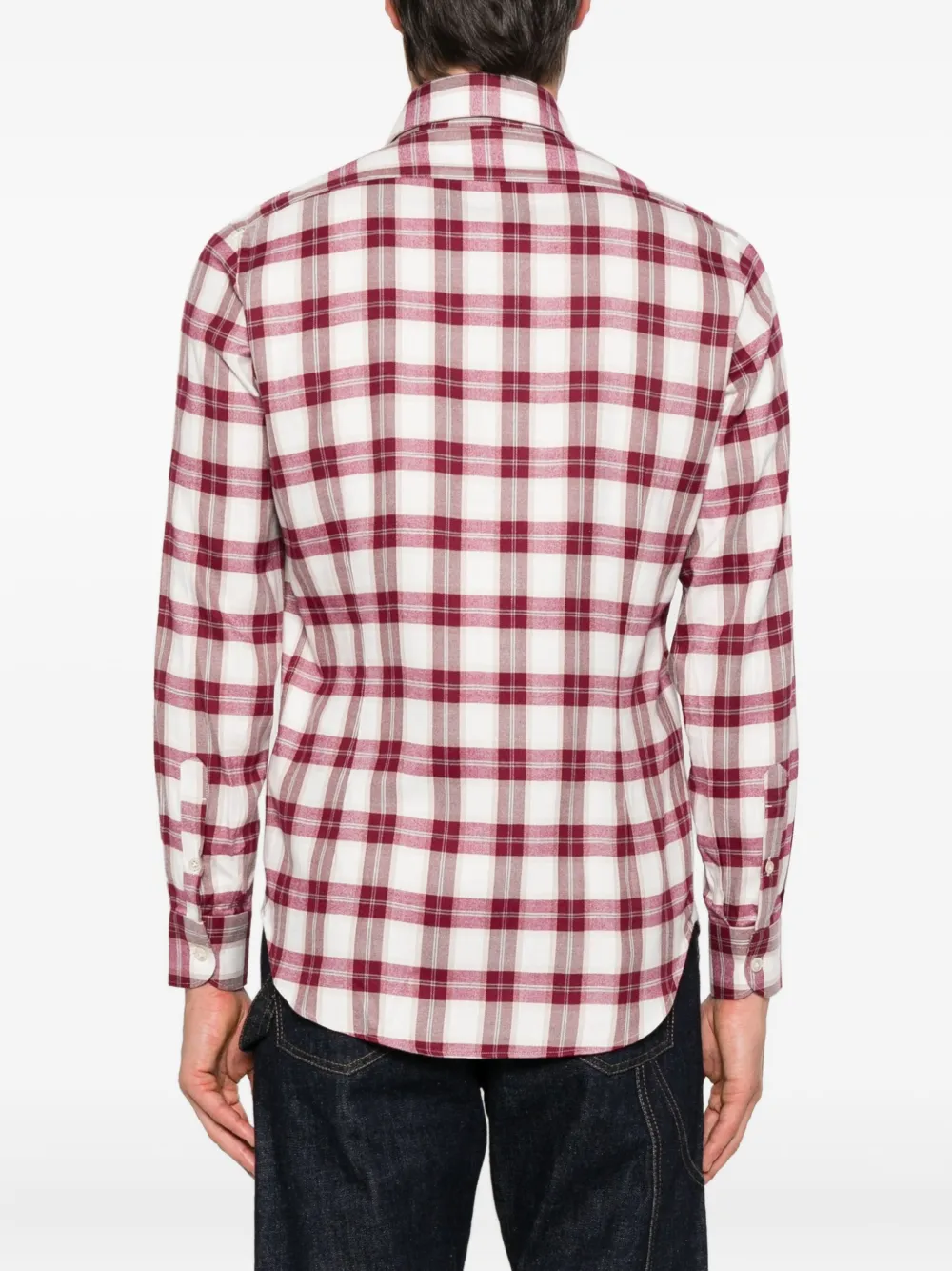 Eleventy Dandy geruit overhemd met lange mouwen Rood