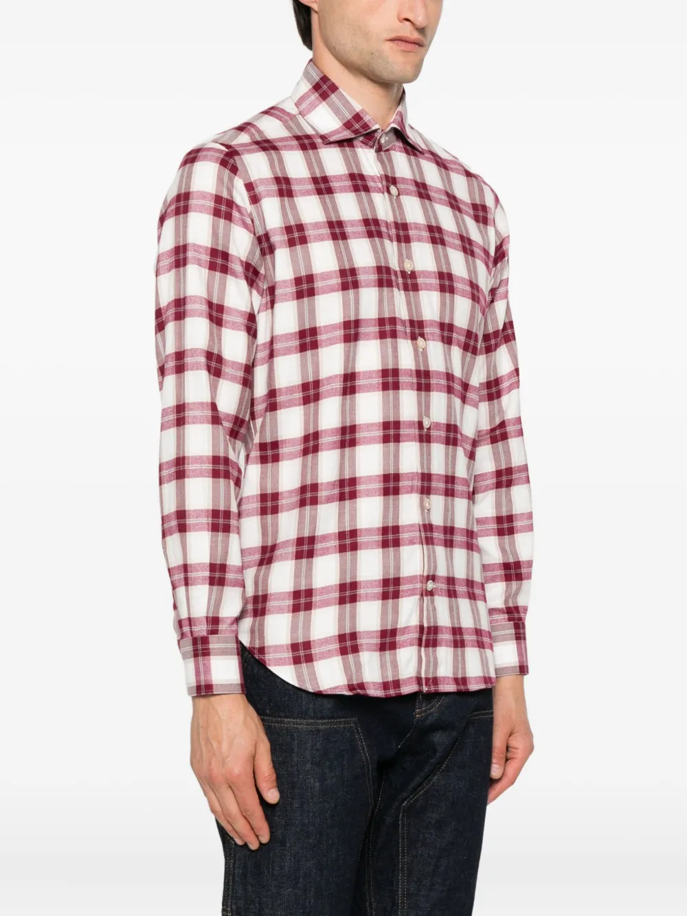 Eleventy Dandy geruit overhemd met lange mouwen Rood