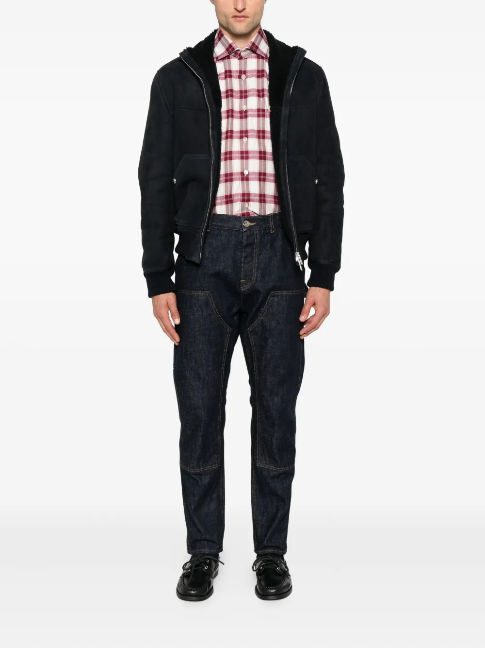 Eleventy Dandy geruit overhemd met lange mouwen Rood