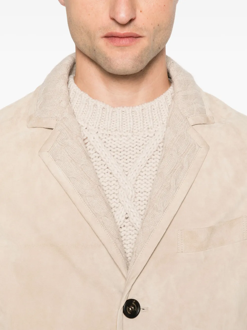 Eleventy Suède jas Beige