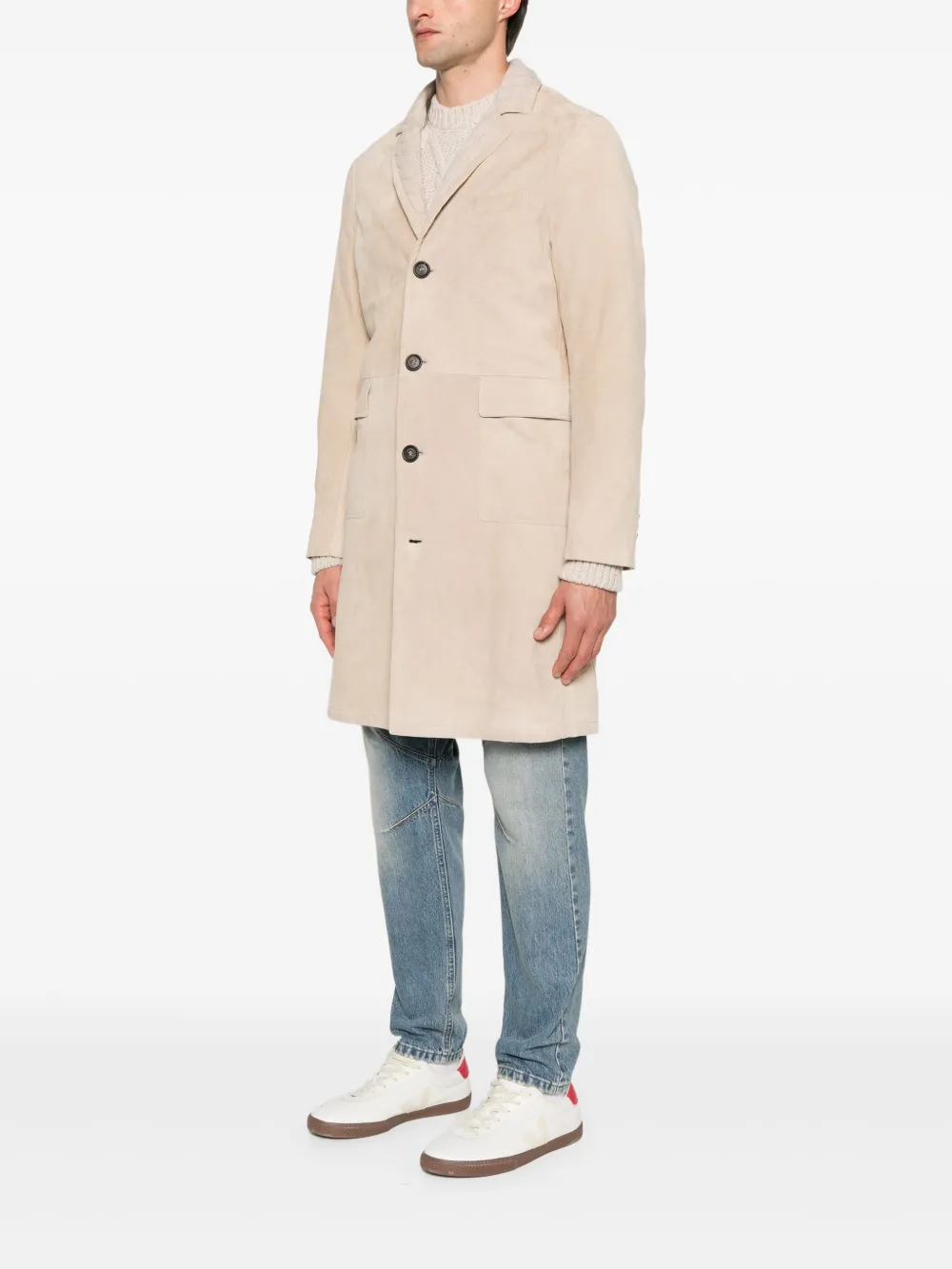 Eleventy Suède jas Beige