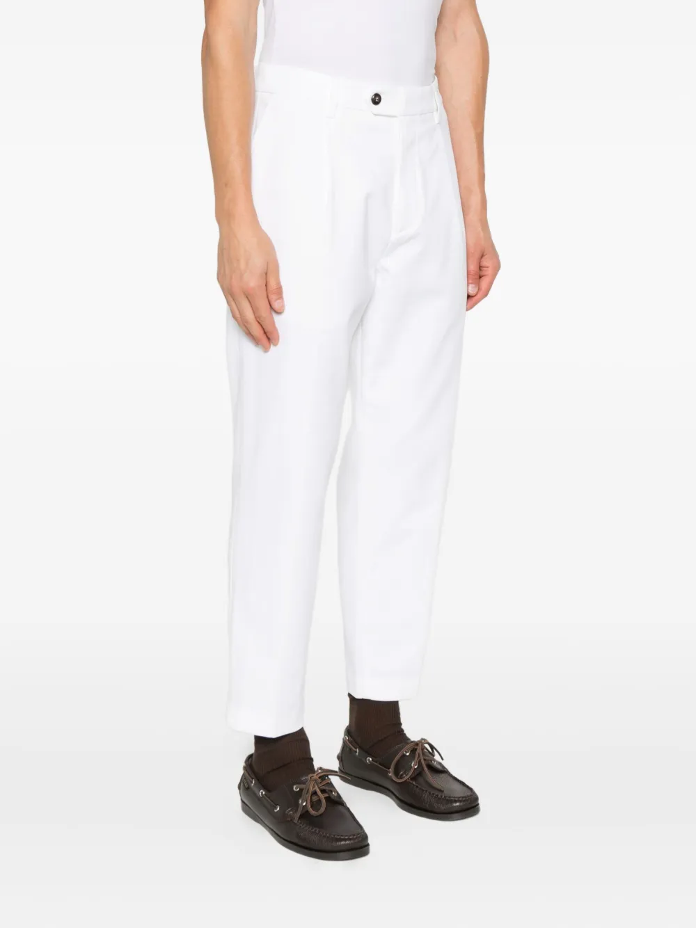 Eleventy Broek met geplooid detail Wit