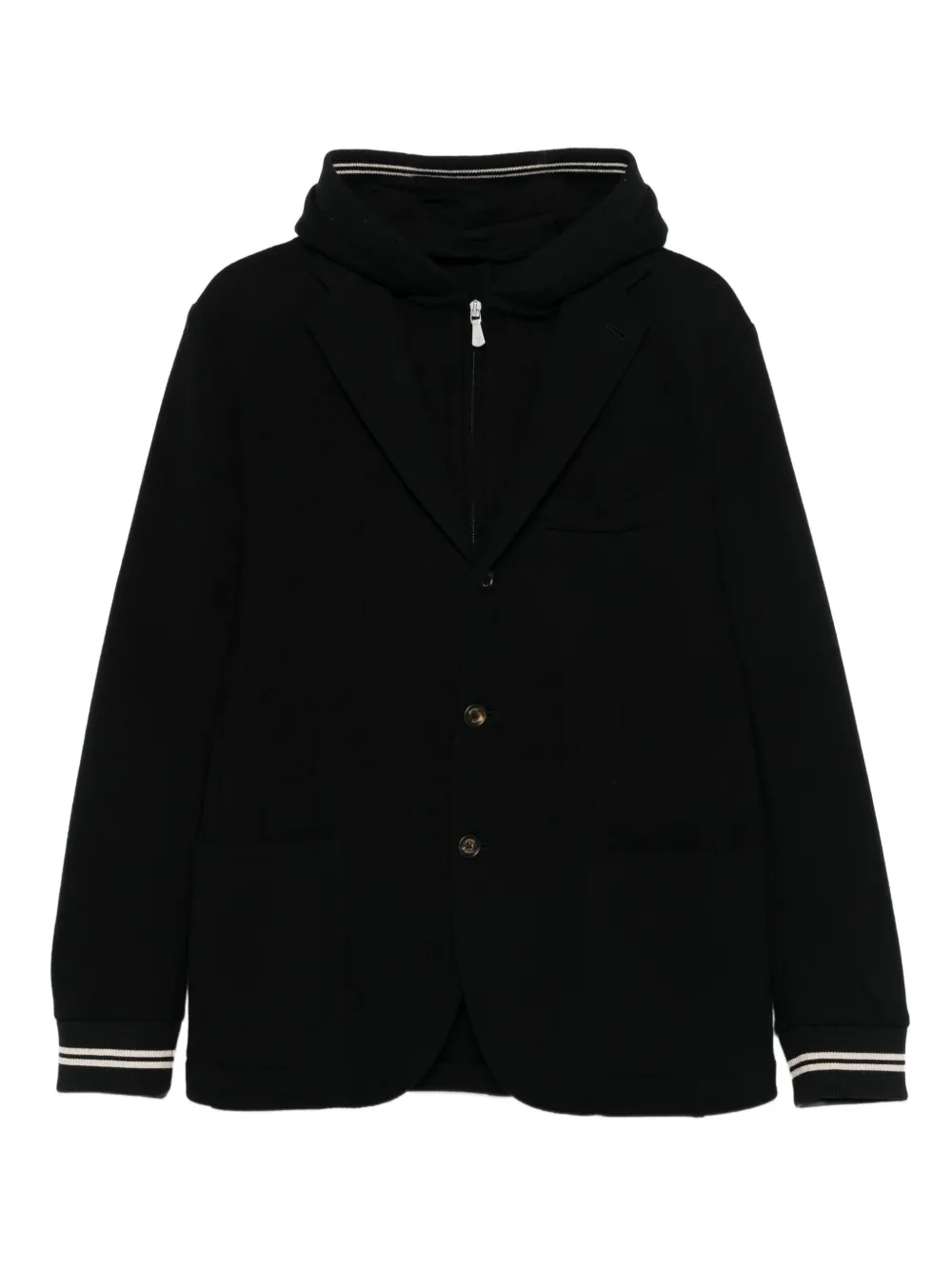 Eleventy Blazer met capuchon en knopen Zwart