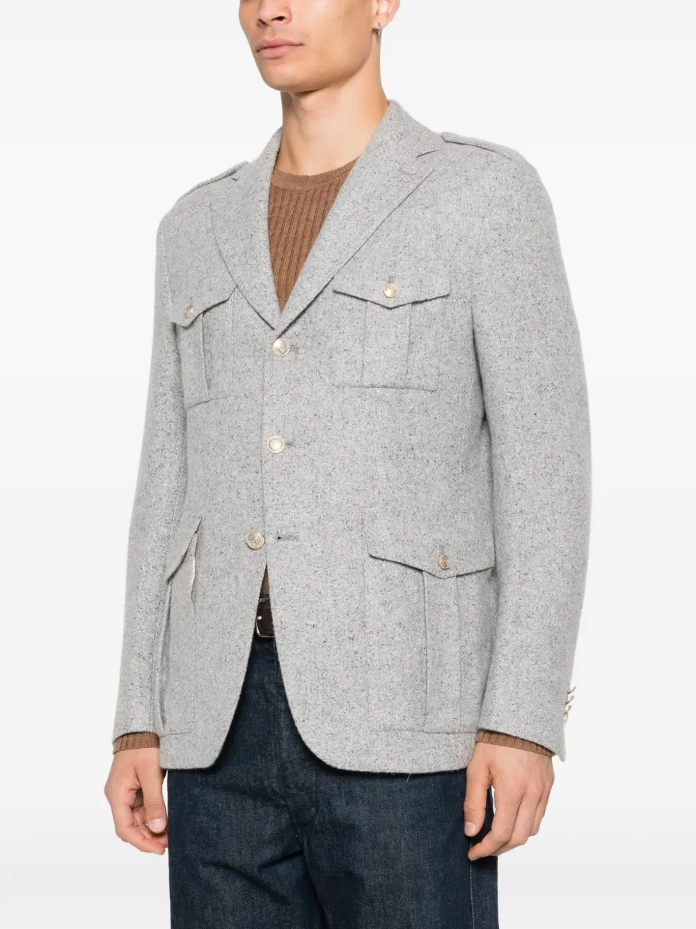 Eleventy Blazer met enkele rij knopen Grijs