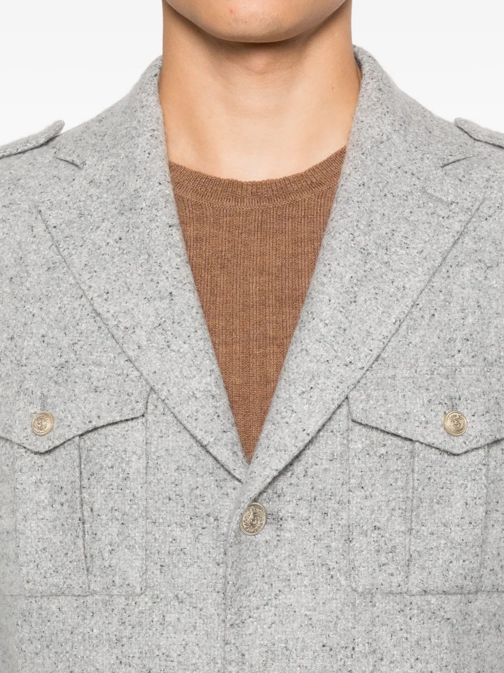 Eleventy Blazer met enkele rij knopen Grijs