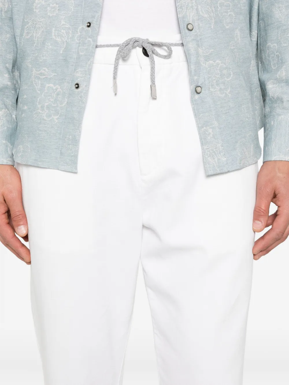 Eleventy Broek met trekkoord Wit