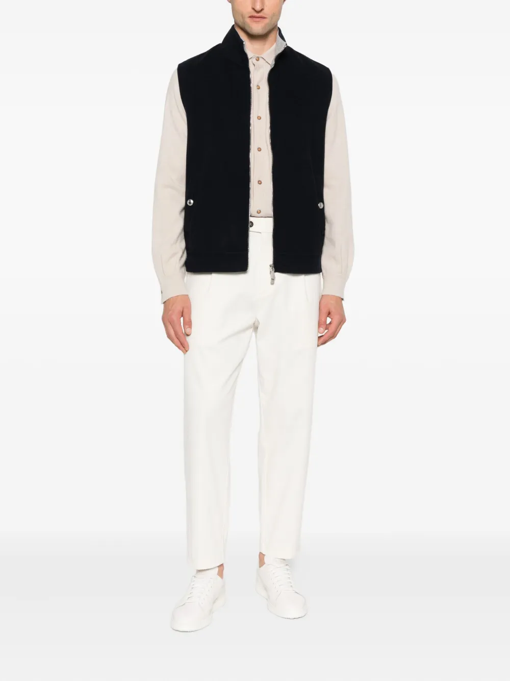 Eleventy Overhemd met zak en knoopsluiting Beige