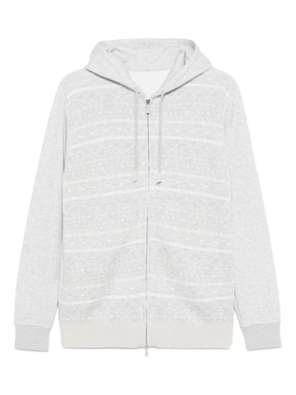 Eleventy patterned wool hoodie | Grey | Image 1