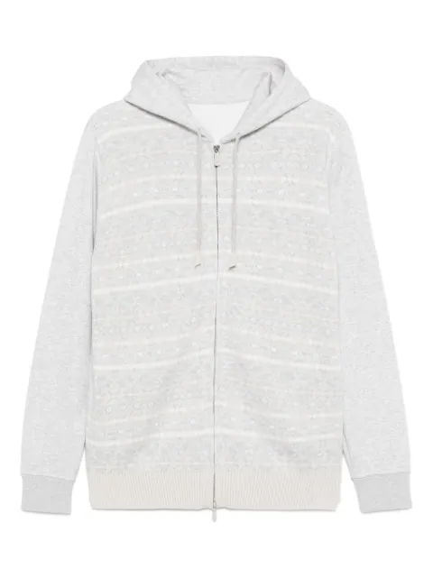 Eleventy patterned wool hoodie