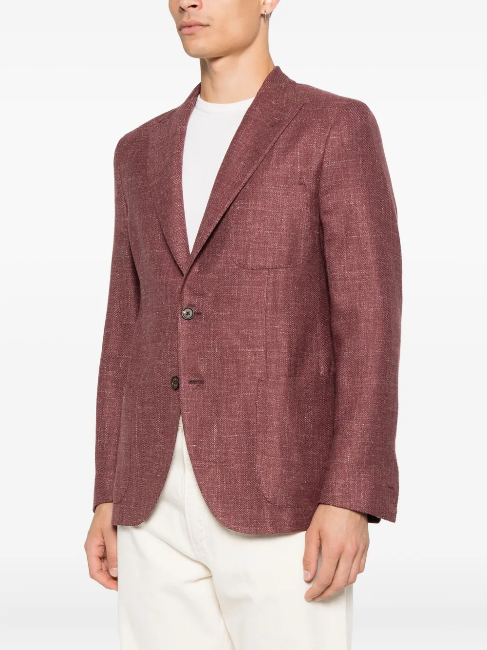  Eleventy Single-breasted Patch-pocket Blazer - Red 