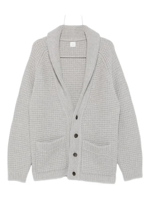 Eleventy waffle-knit shawl-collar cardigan