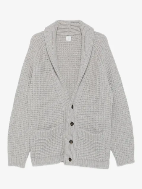 Eleventy waffle-knit shawl-collar cardigan