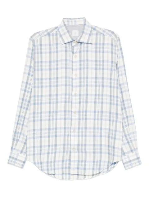 Eleventy checked long-sleeve shirt