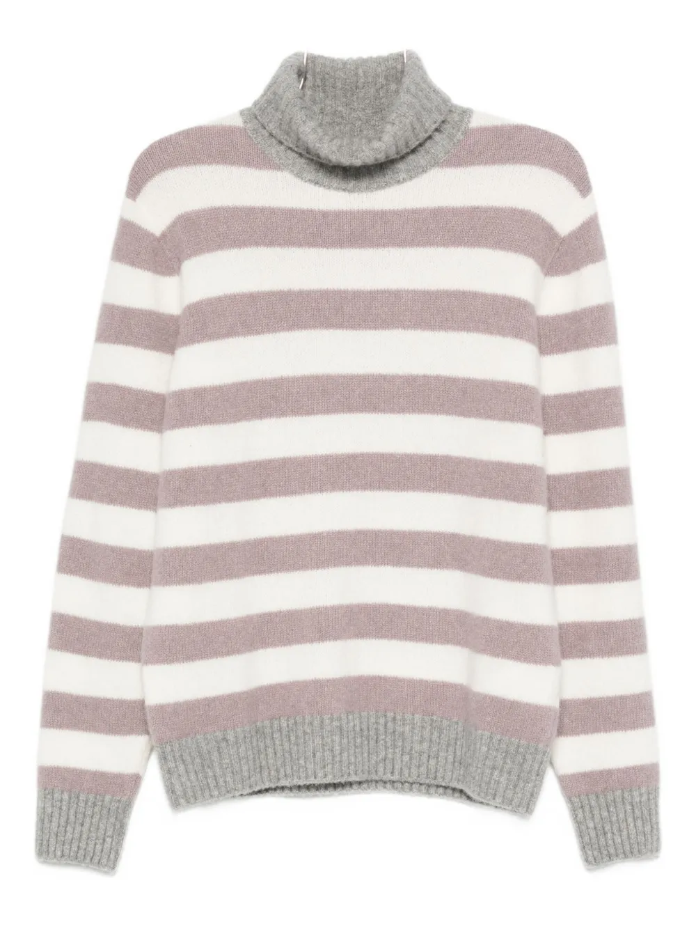 Eleventy turtleneck striped sweater | White | Image 1