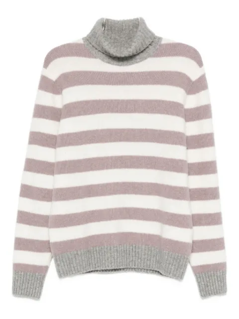 Eleventy turtleneck striped sweater