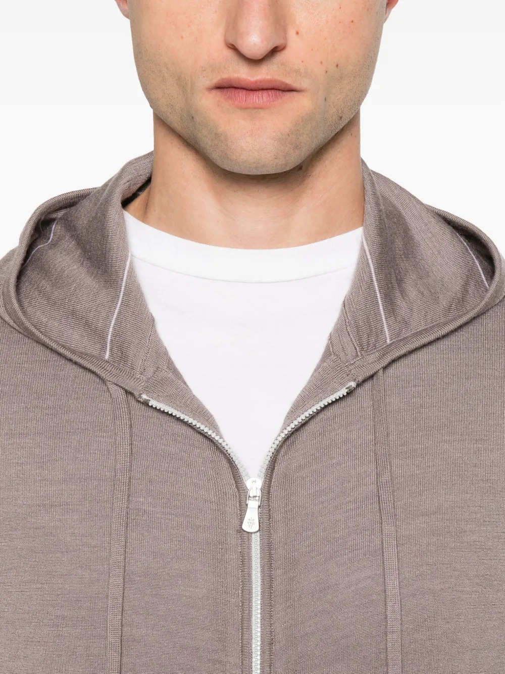 Eleventy Hoodie met rits Beige