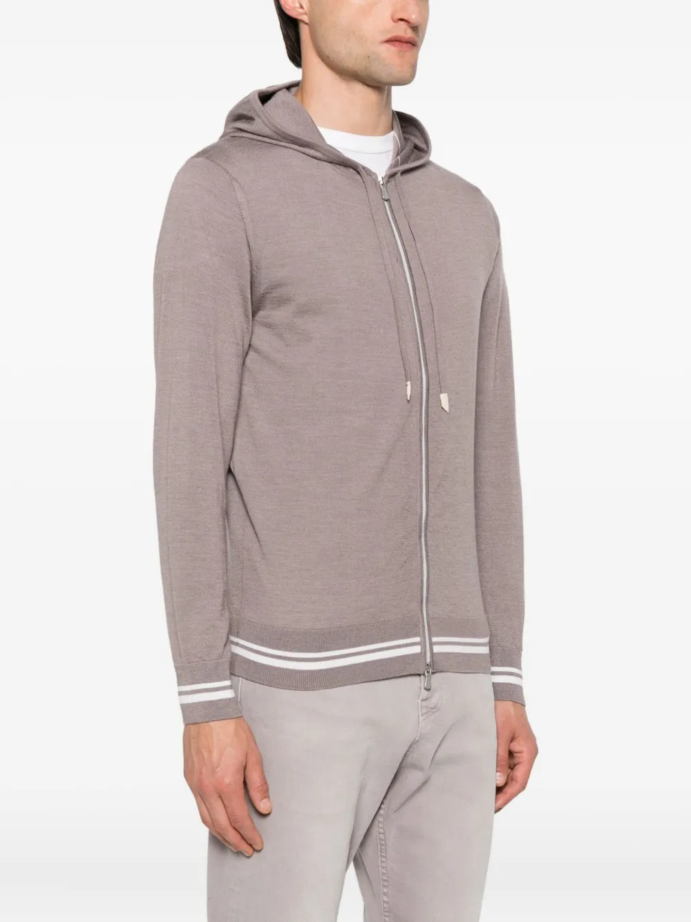 Eleventy Hoodie met rits Beige