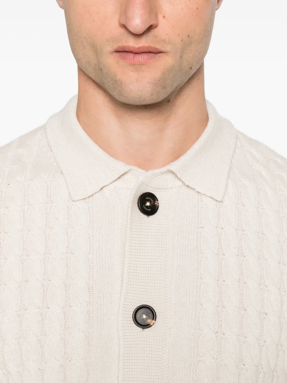 Eleventy Kabelgebreid vest Beige