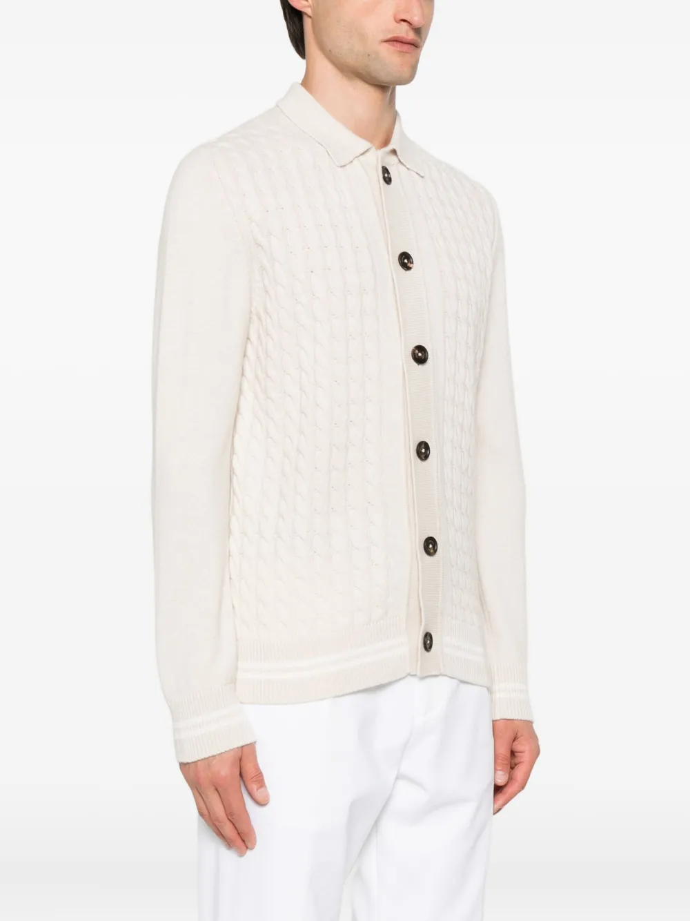 Eleventy Kabelgebreid vest Beige