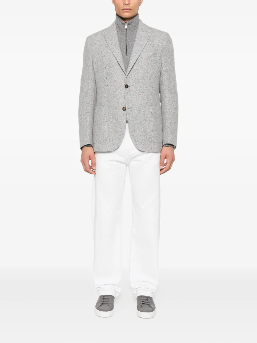 Eleventy Blazer met enkele rij knopen Grijs