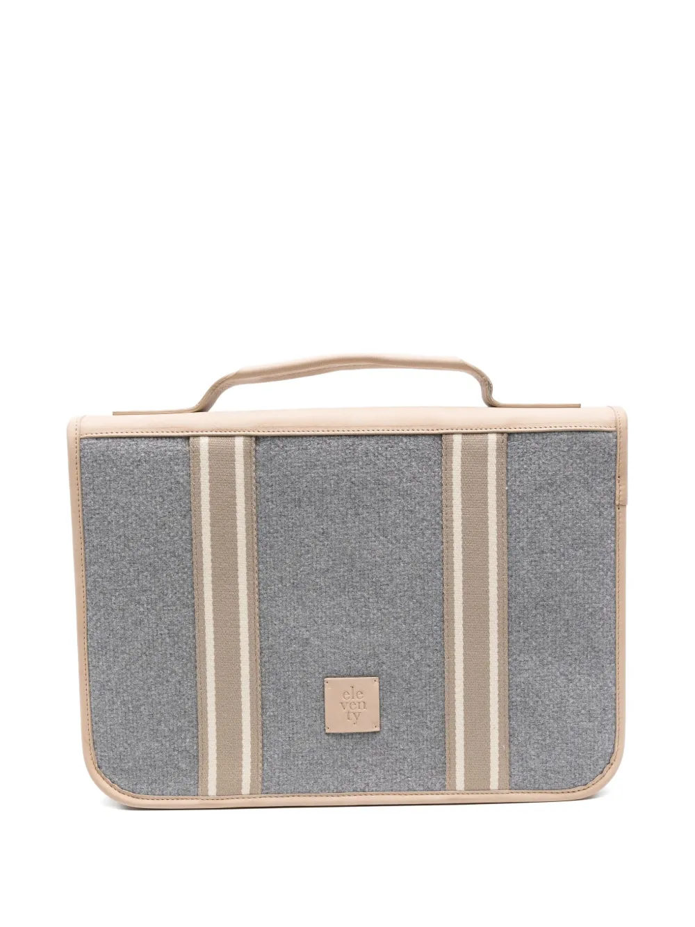 Eleventy stripe-detail laptop bag | Grey | Image 1