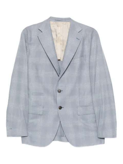 Eleventy checked single-breasted blazer