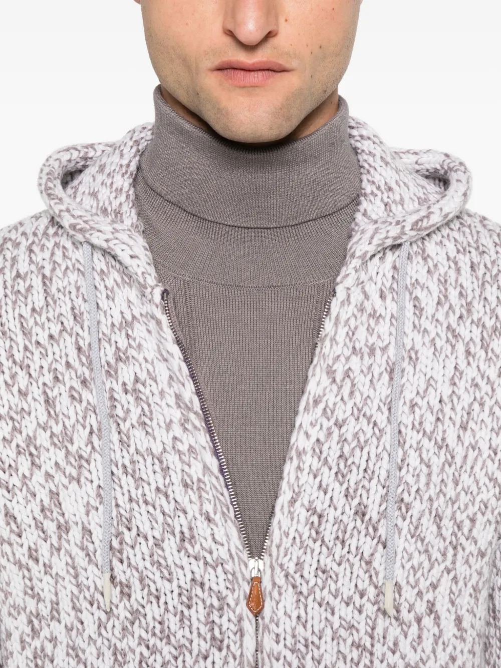 Eleventy Hoodie met rits Paars
