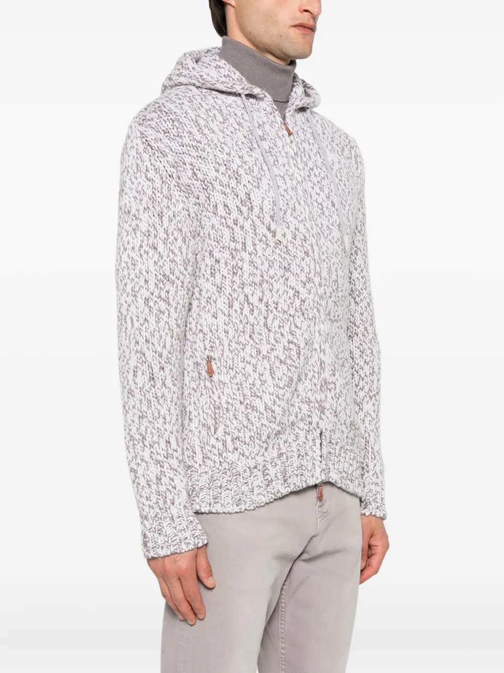 Eleventy Hoodie met rits Paars