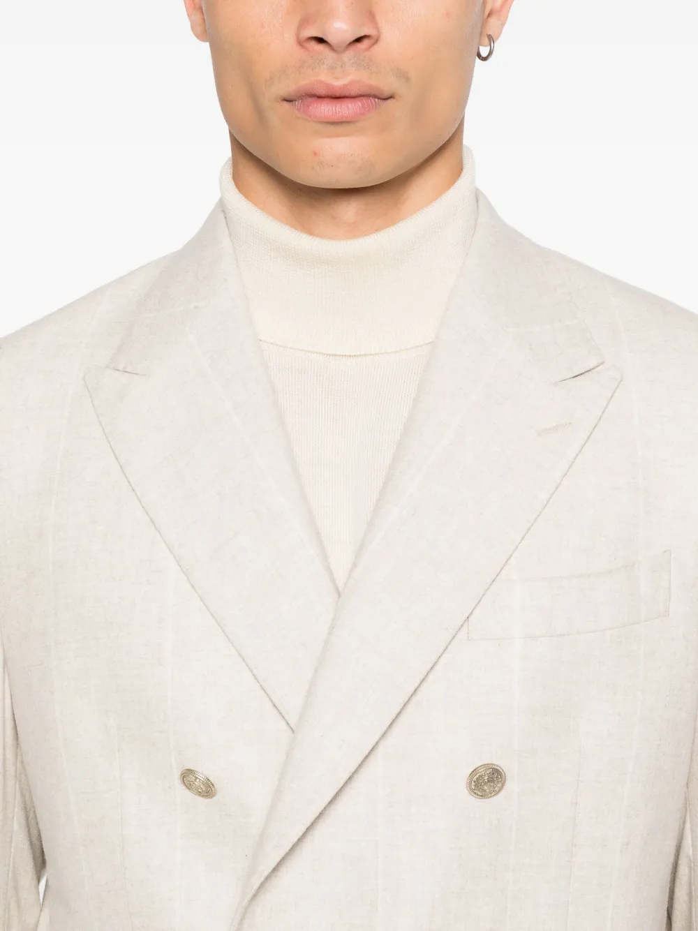 Eleventy Gestreepte blazer Beige