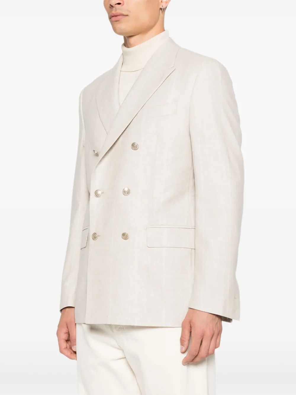 Eleventy Gestreepte blazer Beige