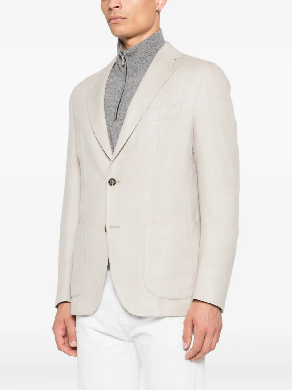 Eleventy Blazer met enkele rij knopen Groen