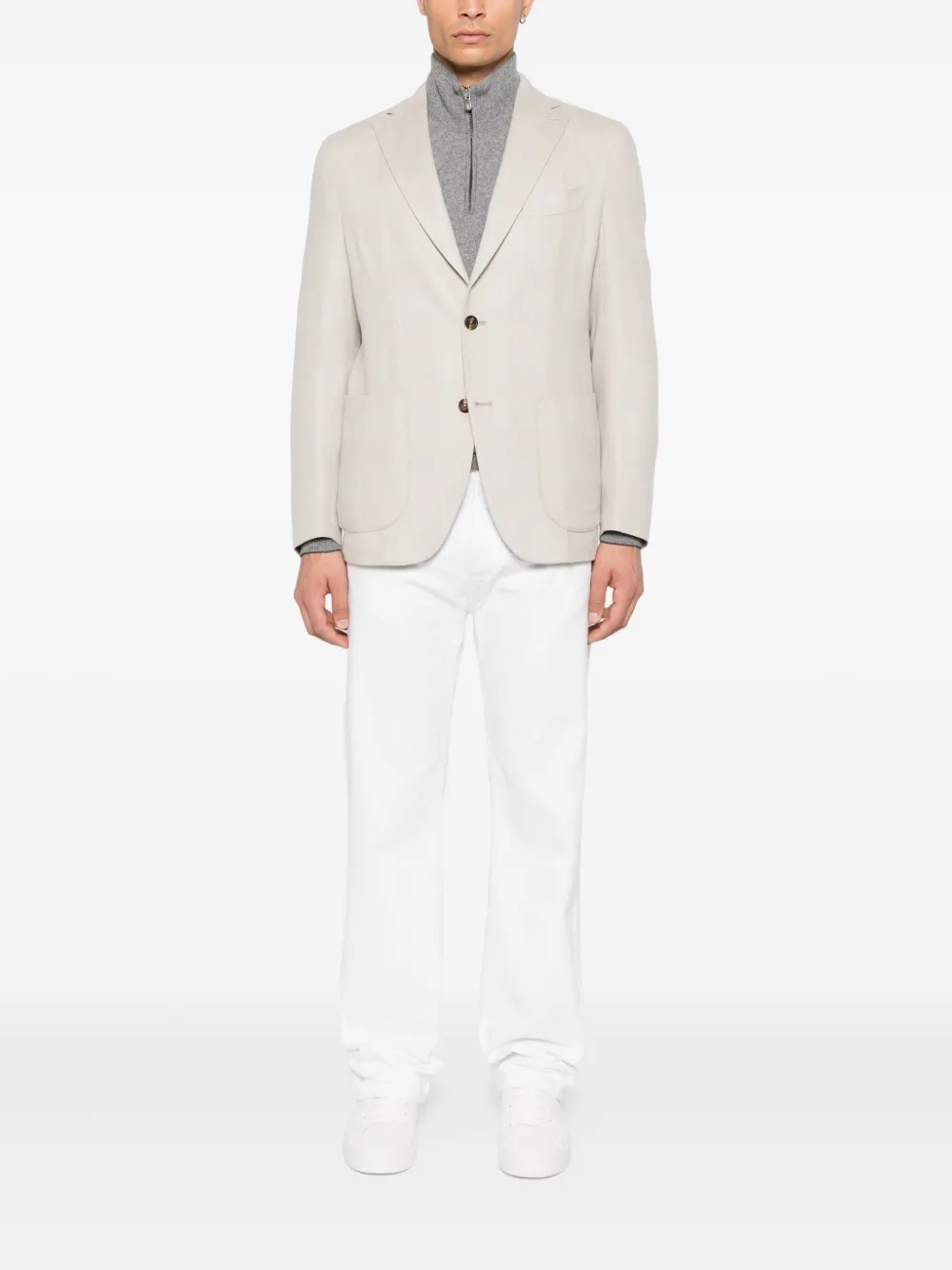 Eleventy Blazer met enkele rij knopen Groen