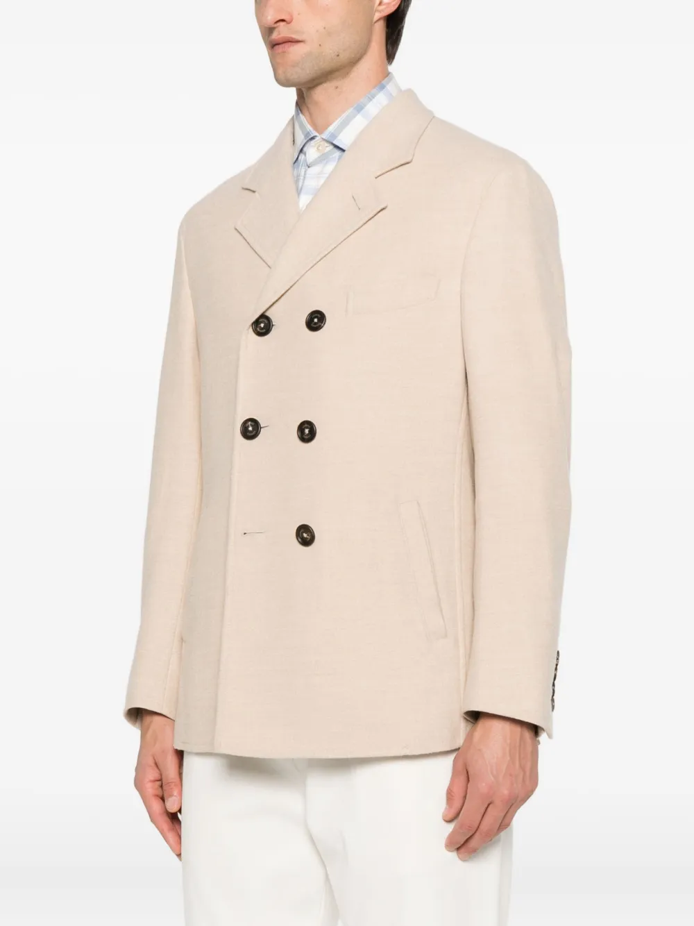  Eleventy Double-breasted Coat - Neutrals 