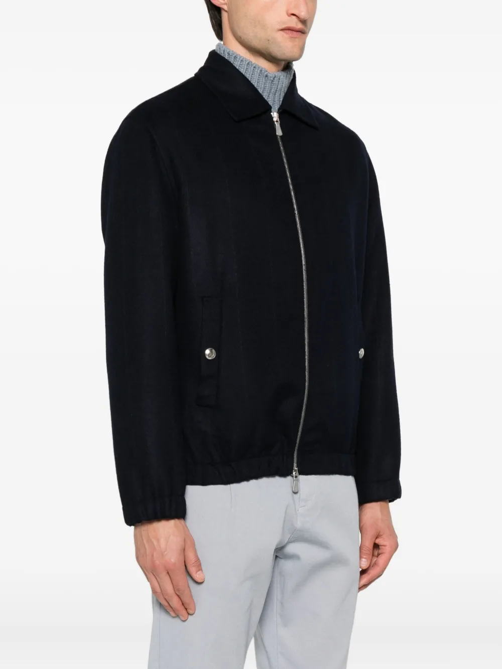  Eleventy Zip-fastening Bomber Jacket - Blue 