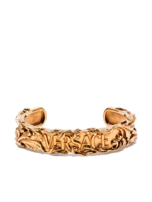 Versaceメンズ ブレスレット ラ メドゥーサ レザー ブレスレット ブラック,ゴールド | VERSACE JP