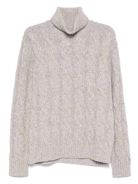 Eleventy turtleneck cable-knit sweater