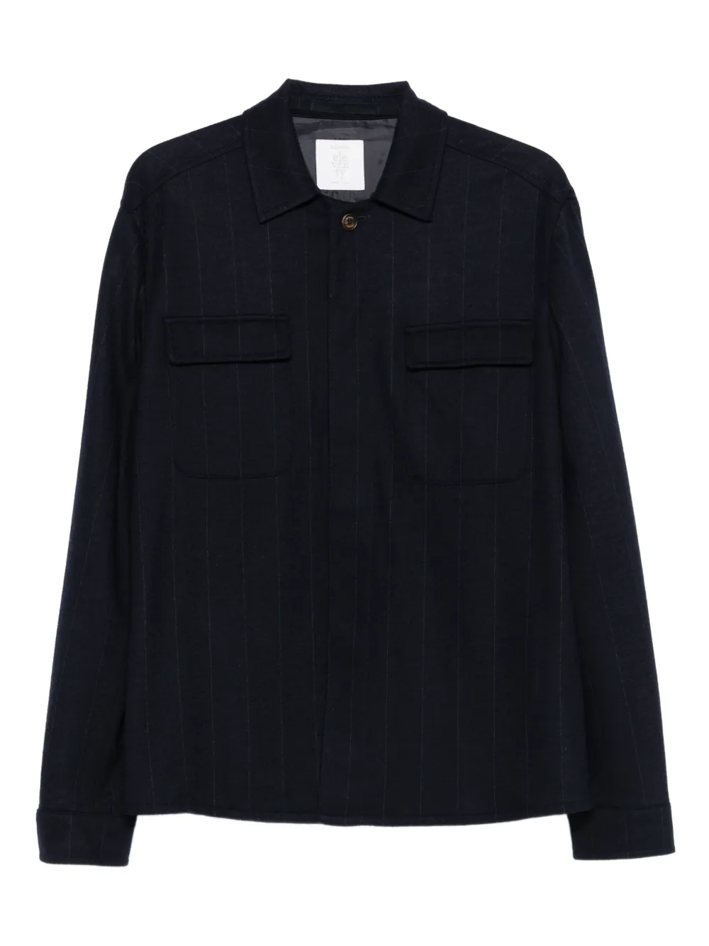 Eleventy Shirtjack met krijtstreep Blauw