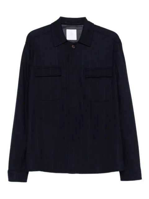 Eleventy pinstripe pocket overshirt