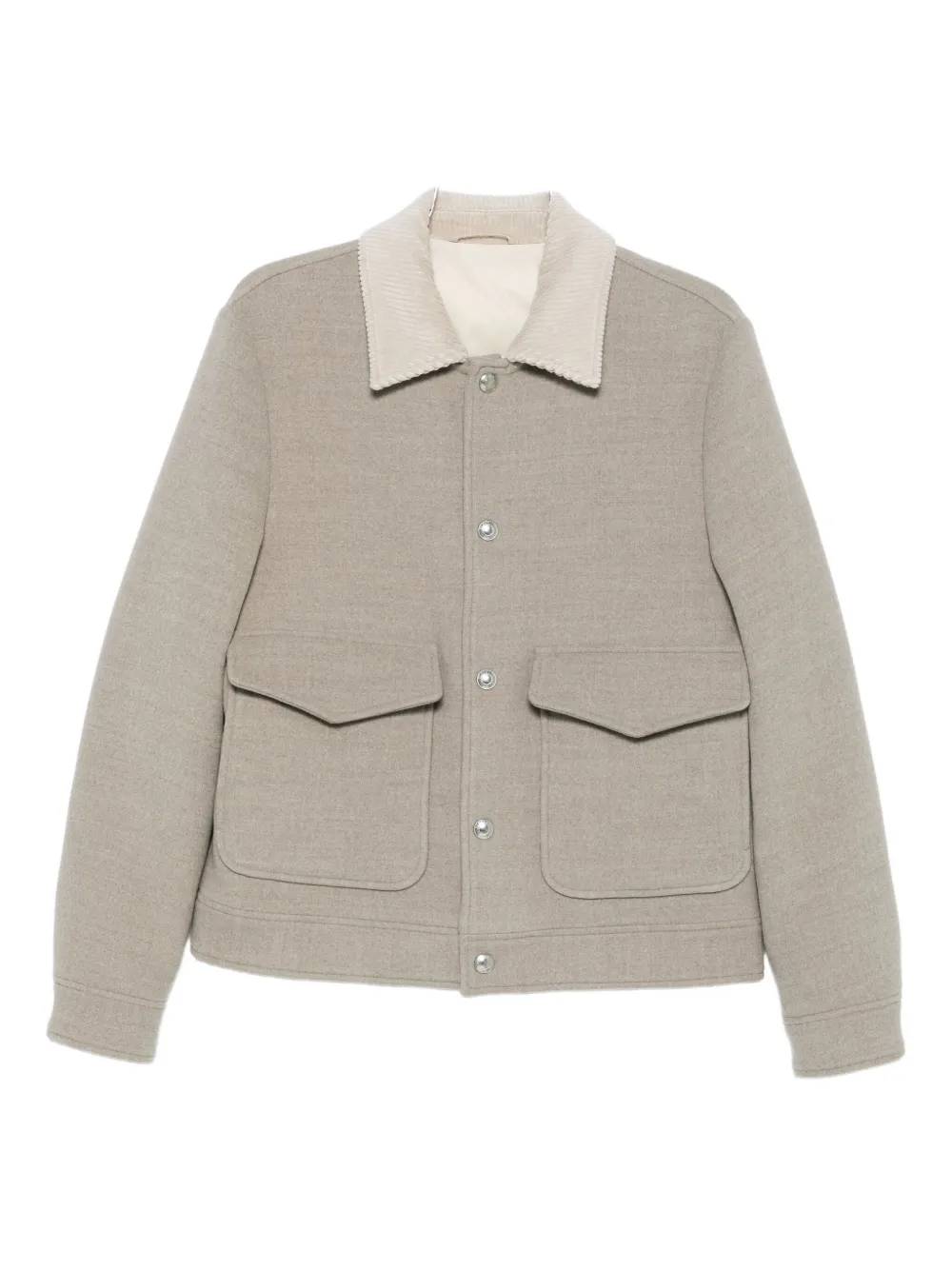 Eleventy corduroy-collar wool jacket | Grey | Image 1