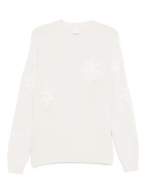 Eleventy snowflake-embroidered sweater