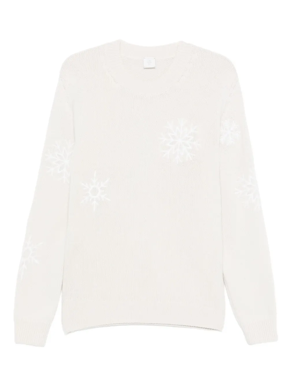 Eleventy Trui met geborduurde sneeuwvlokken Beige