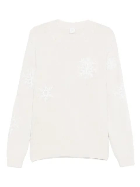 Eleventy snowflake-embroidered sweater