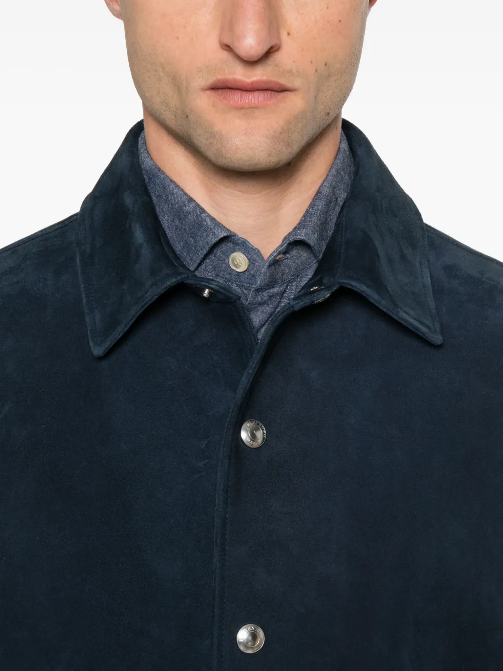 Eleventy Suède shirtjack Blauw