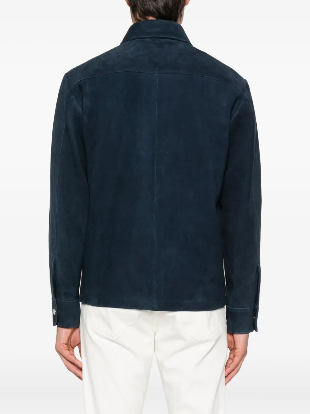 Eleventy Suède shirtjack Blauw