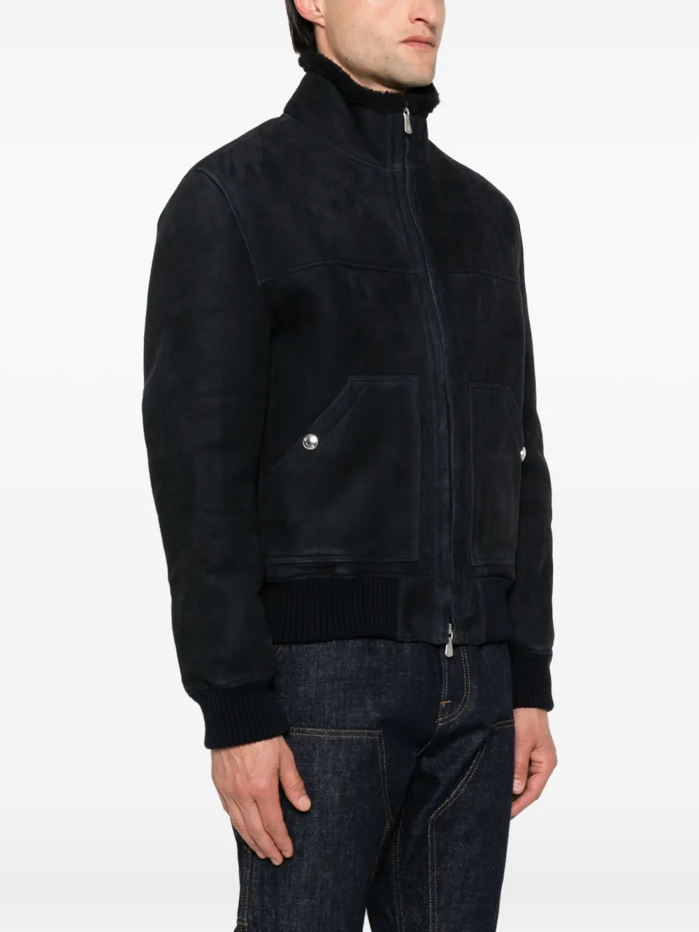 Eleventy Bomberjack met rits Blauw