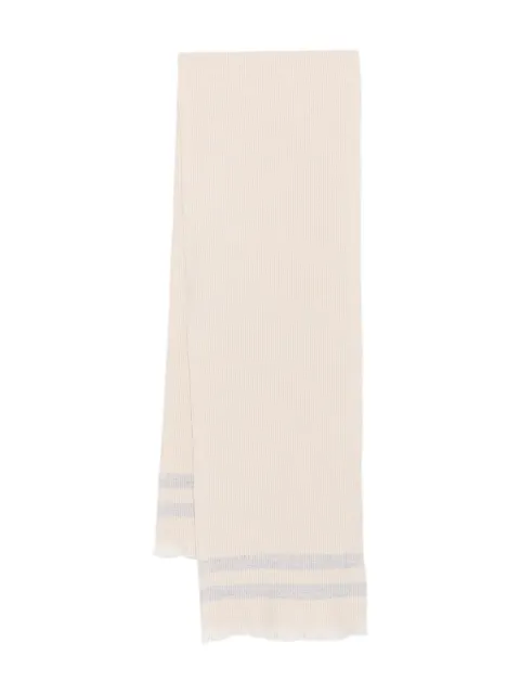 Eleventy ribbed-knit frayed-edge scarf