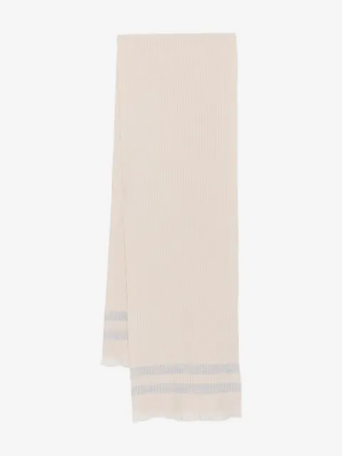 Eleventy ribbed-knit frayed-edge scarf